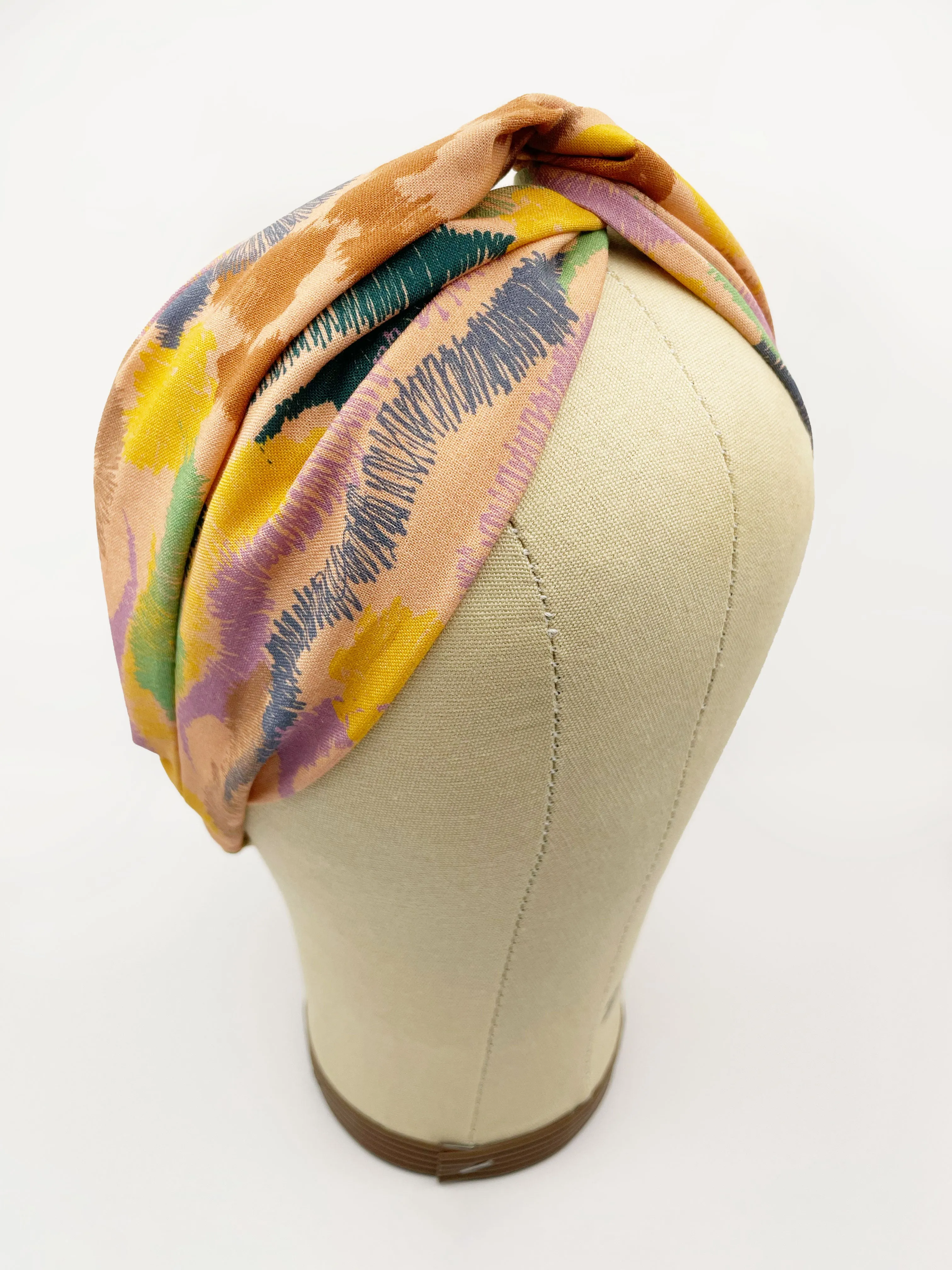 Abstract Earth Tone Twist Headband  Sonoran Desert Hills Boho Headband