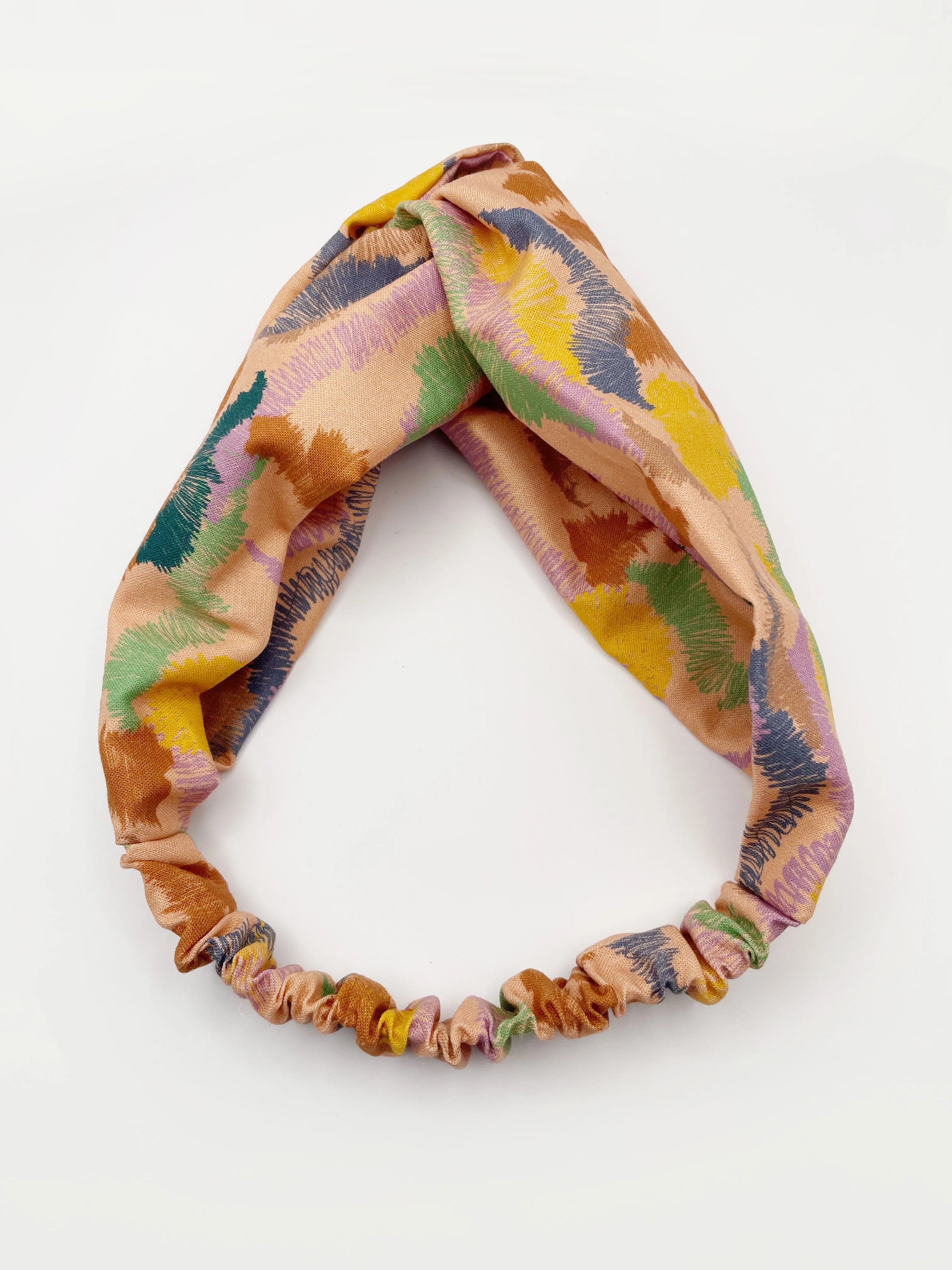 Abstract Earth Tone Twist Headband  Sonoran Desert Hills Boho Headband