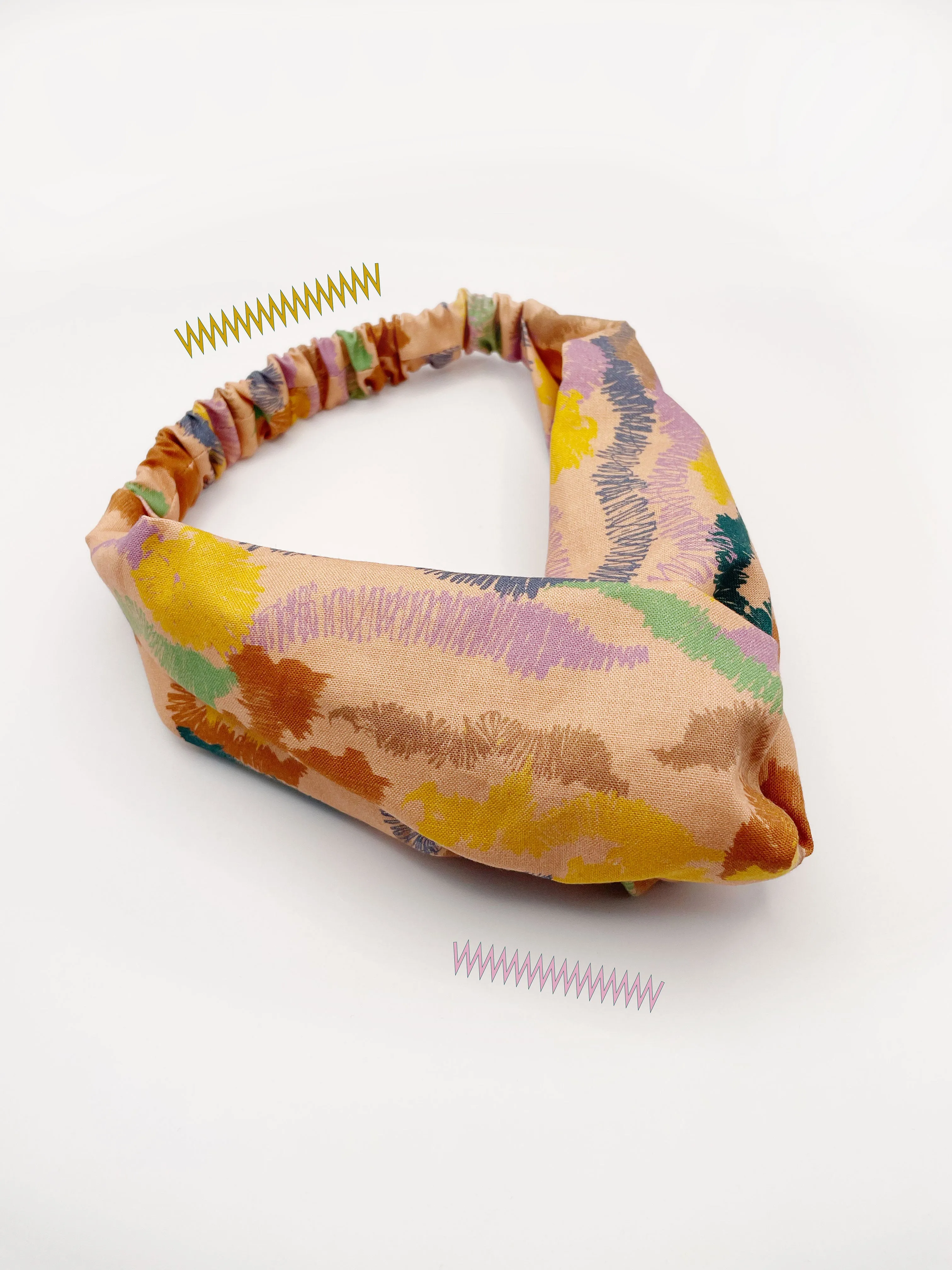 Abstract Earth Tone Twist Headband  Sonoran Desert Hills Boho Headband