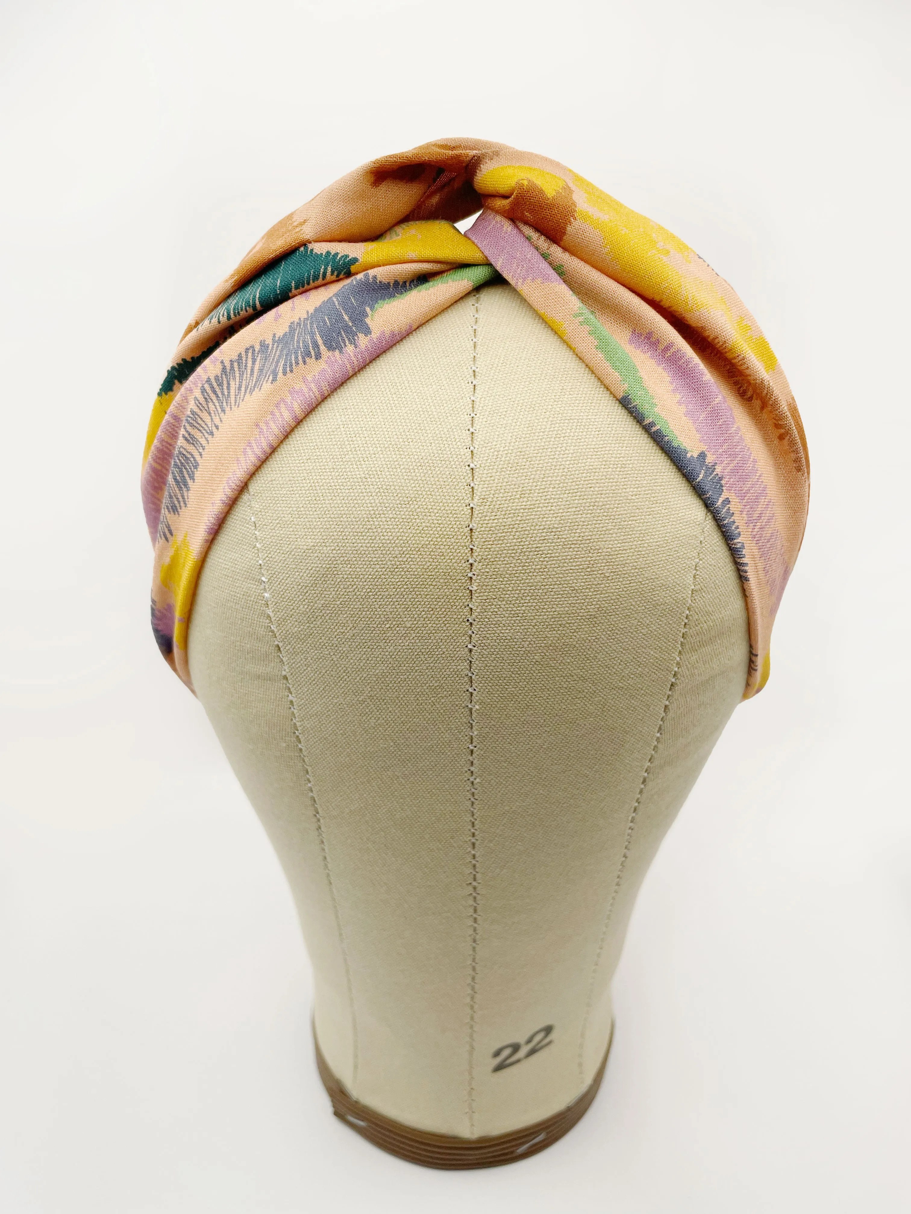Abstract Earth Tone Twist Headband  Sonoran Desert Hills Boho Headband