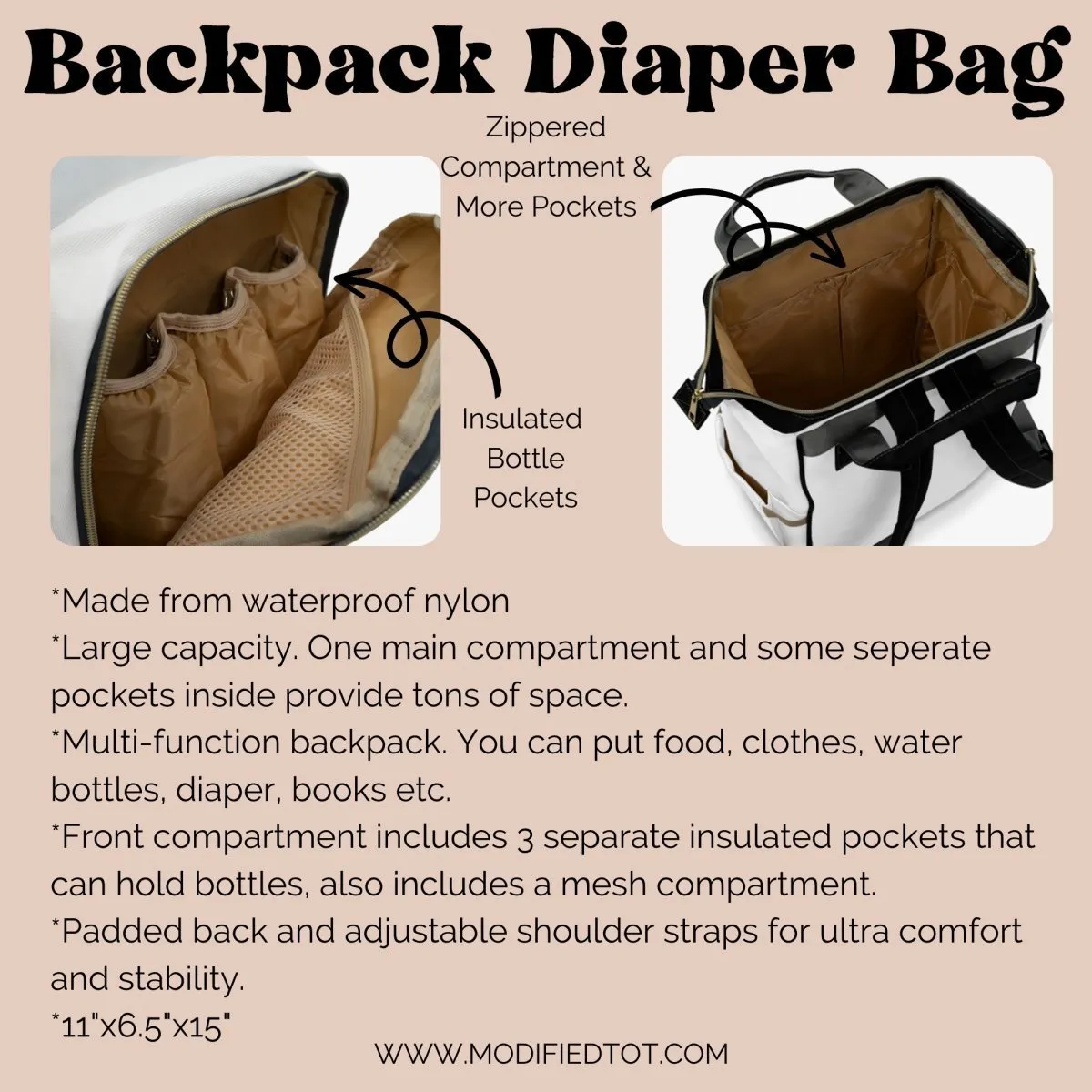 Boho Desert Personalized Backpack Diaper Bag