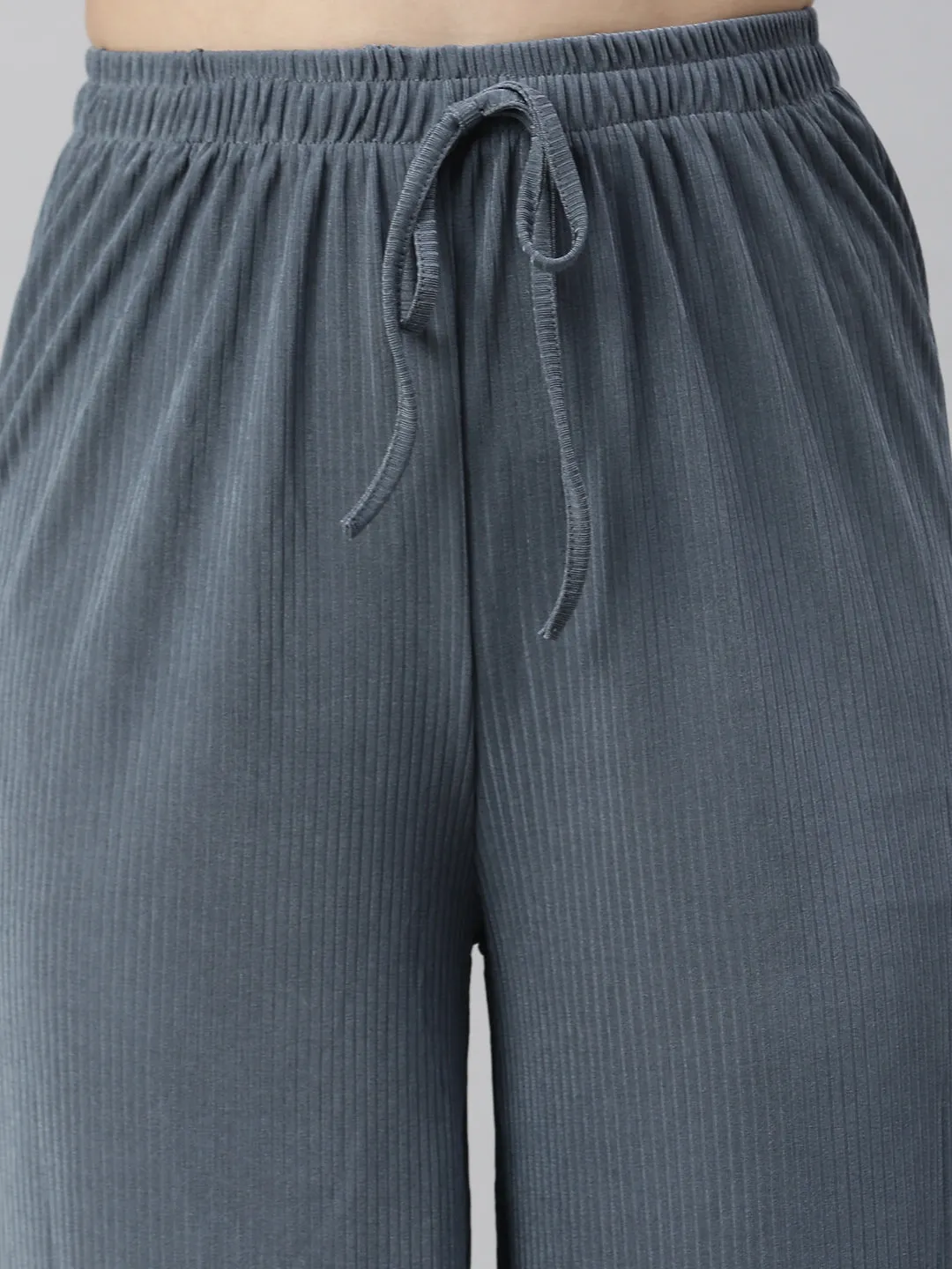 Women Blue Relaxed Fit High-Rise Trousers